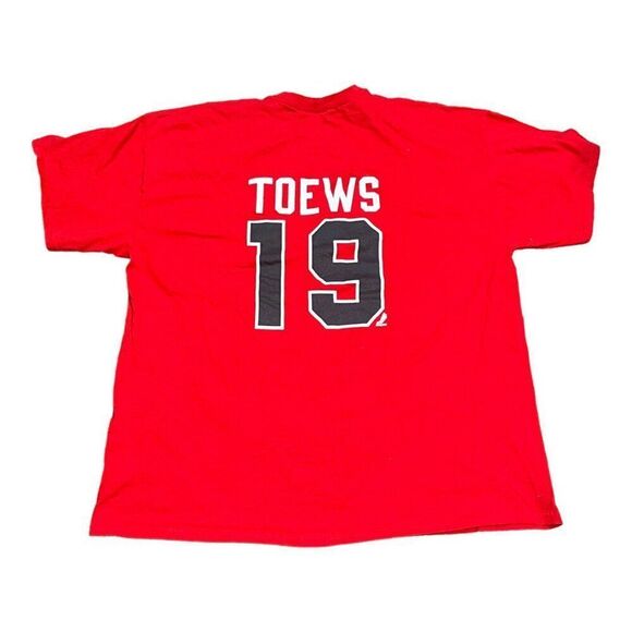 Chicago Blackhawks Jonathan Toews 19 Gildan XXL Cotton Jersey T-Shirt 2XL Red - Picture 6 of 7